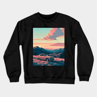 Pink sunset - Retro Car Crewneck Sweatshirt